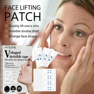 [isi100pcs] face lift tape for V shape -Stiker Penirus WAJAH -Stiker Wajah Anti Kerut -Face Lift Patch -Waterproof Invisible Breathable Lift Face Sticker -Sticker Garis Wajah Alat Penarik Wajah -V-Shaped Invisible Tape Instant Face Lift Tape
