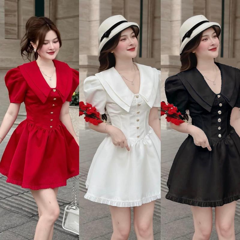 [Xả Kho] Thời Trang Bigsize Váy Cổ Nhọn Vải Cotton Lạnh Dễ Thương Bigsize 40 - 95Kg - A.1303