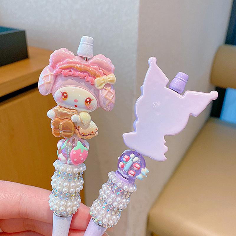 Product Introduction of Sanrio Bead String Pen Kawaii Hello Kitty Cinnamoroll Cute Cartoon DIY Pen Pompompurin Kuromi My Melody Stationery Birthday Gift 17