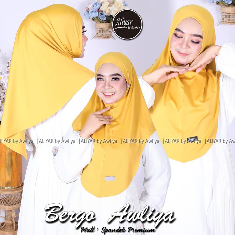 HIJAB BERGO AWLIYA SIZE M SPANDEK PREMIUM ORIGINAL ALIYAR BY AWLIYA 1