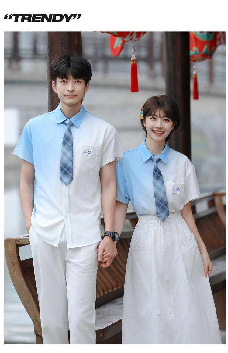 Product Introduction of Graduation Class Outfit Set - Trendy Gradient Color Short Sleeve Shirt |     School Uniform for Middle School Students, Performance & Recital |     Stylish Academic Wear (Boys & Girls) 25
