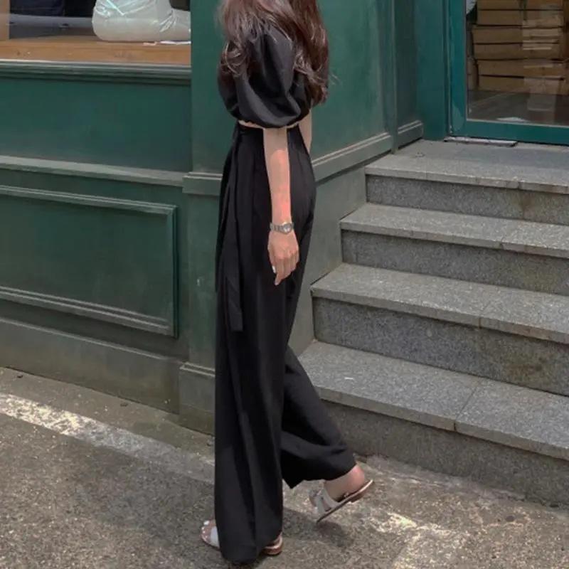 Product Introduction of CQ-Chic  Draping Lace-up Wide-Leg Pants Women's Spring and Autumn High Waist Straight Pants Loose Casual Pants Look Tall and Trousers [2109] 4