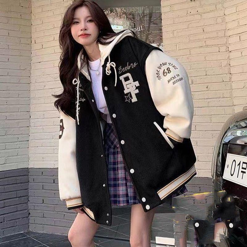Áo Khoác Đồng Phục Bóng Chày, Thương Hiệu Thời Trang Ins Mới Của Quý Cô, Phong Cách Cổ Điển Đường Phố Cao Cấp Mỹ, Xu Hướng Trung Quốc, Thường Ngày Và Dễ Phối Đồ, Có In Chữ, Hàng Đầu Nữ Jacket Top Women 7