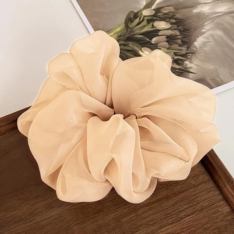 5pcs Large French Puff Chiffon Big Intestine Hair Rings 8
