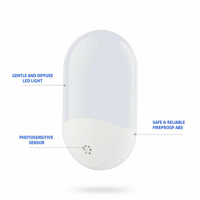Dusk to Dawn Automatic Light Sensor EU UK US Wall Plug In LED Night Light Lamp 7