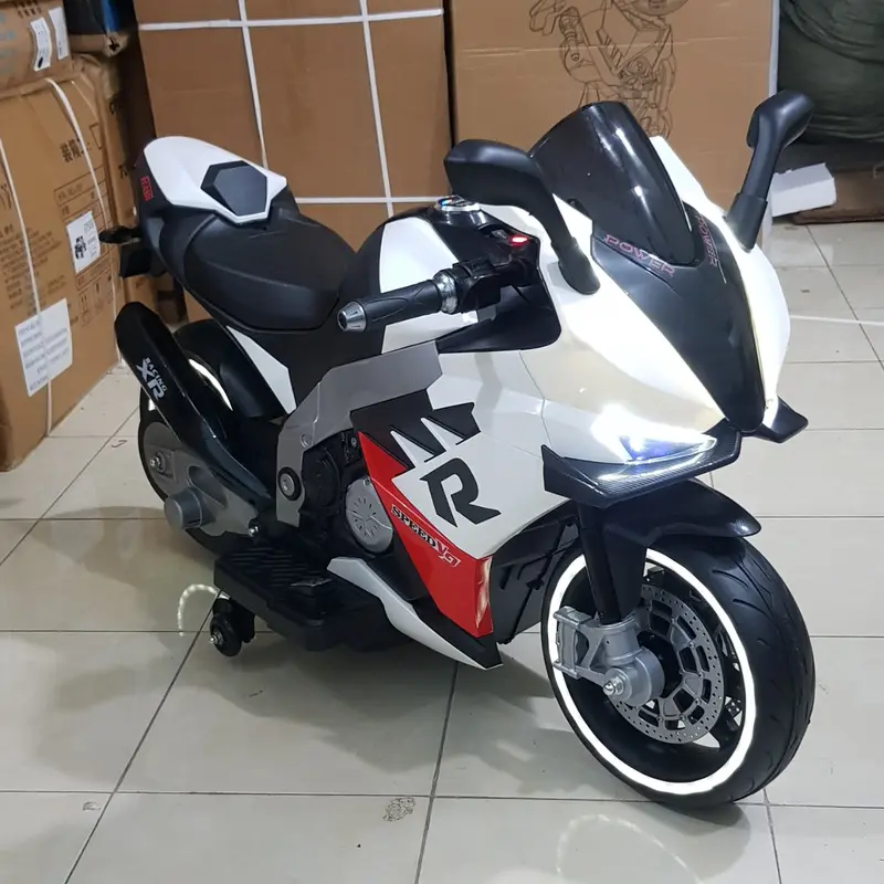Xe Máy Mô Tô Điện Cho Bé XR racing Tay Ga, Chân Phanh, Kiểu Dáng Thể Thao 2 Động Cơ. Đồ Chơi 6
