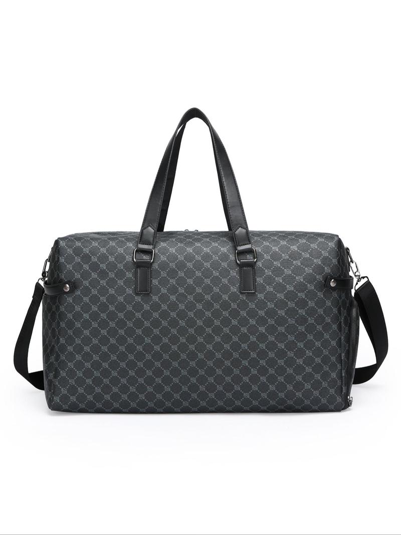 Product Introduction of 2025 New Style Geometric Pattern Travel Bag, Fashionable Large Capacity Duffel Bag for Daily Travel Work Commute, Casual Versatile Zipper Shoulder Bag for Women & Men 4