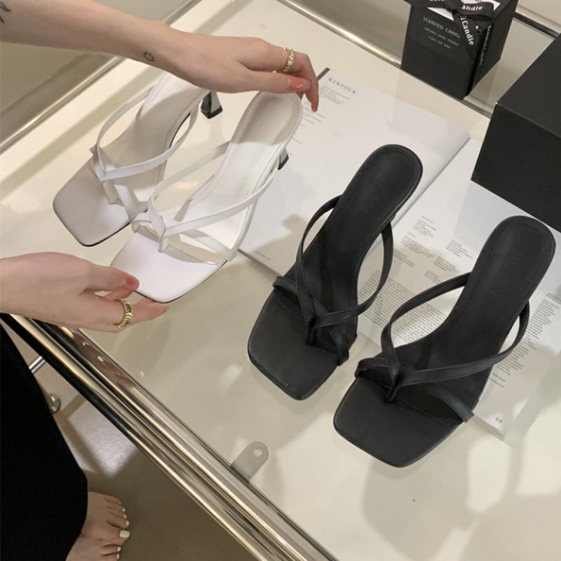 Thời trang  Sandal xỏ ngón gót nhọn 7cm V2 A32TDG0210MS - Sành điệu,ến rũ, tự tin DéP Nữ Nhung Shoes GiàY Đồng 6