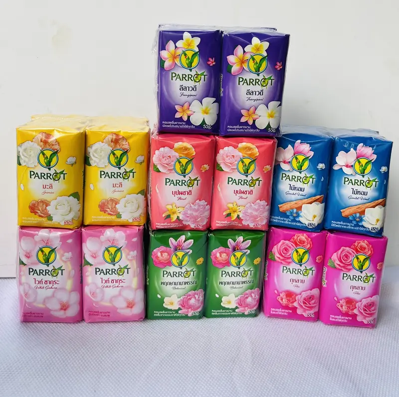 [Date 2028] Xà Phòng Con Vẹt Thái Lan Xà Bông Tắm Parrot (55g x 6 Cục Soap Đủ Màu) 1