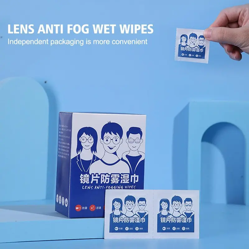 Khăn Lau Chống Sương Mù, 100 Chiếc, Dùng Một Lần, Làm Sạch Ống Kính Kính Mắt Vải Màn Hình Giấy Kính I9C5, Hàng Có Sẵn 3