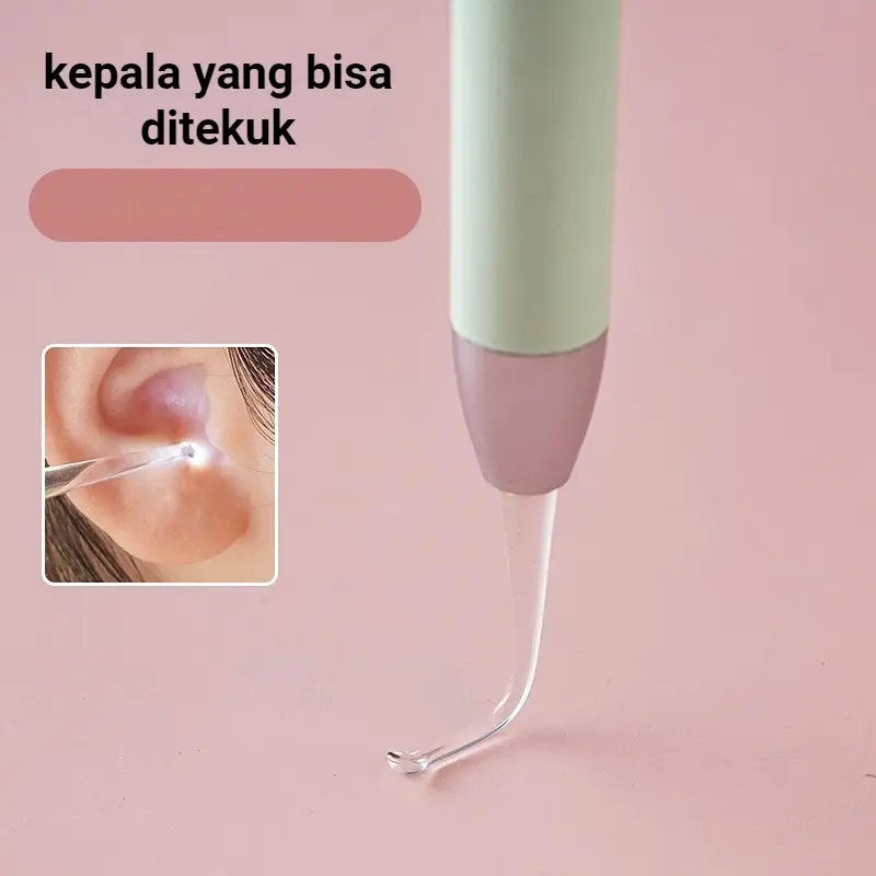 Alat Pembersih Telinga Bayi / 4 in 1 Pembersih Telinga Bayi LED Rechargeable Korek Upil Kuping Bayi Silikon Ear pick Earpick Nose Tweezer 4