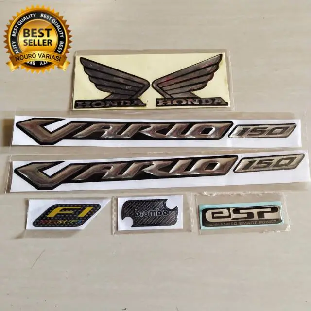 EMBLEM TIMBUL LOGO SAYAP VARIO 150 FULL SET CROME THAILAND KUALITAS TERBAIK TER MURAH