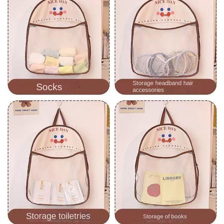 Product Introduction of Underwear Socks Storage Hanging Bag Dormitory Multi-layer Wardrobe Magic Underwear Wall Hanging Organizer Mesh Bag Storage Bag 7