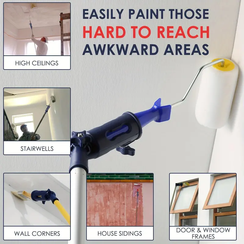 Paint Roller Extension Pole, Multi-angle Paint Brush Extension Tool, Hand Tool Accessories For High Ceilings 2
