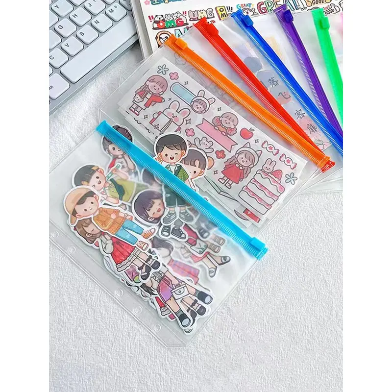 ziplock binder/Kantong Serbaguna Pouch Zipper Ziplock Warna Binder 6 Ring A6/A5-coco market 2