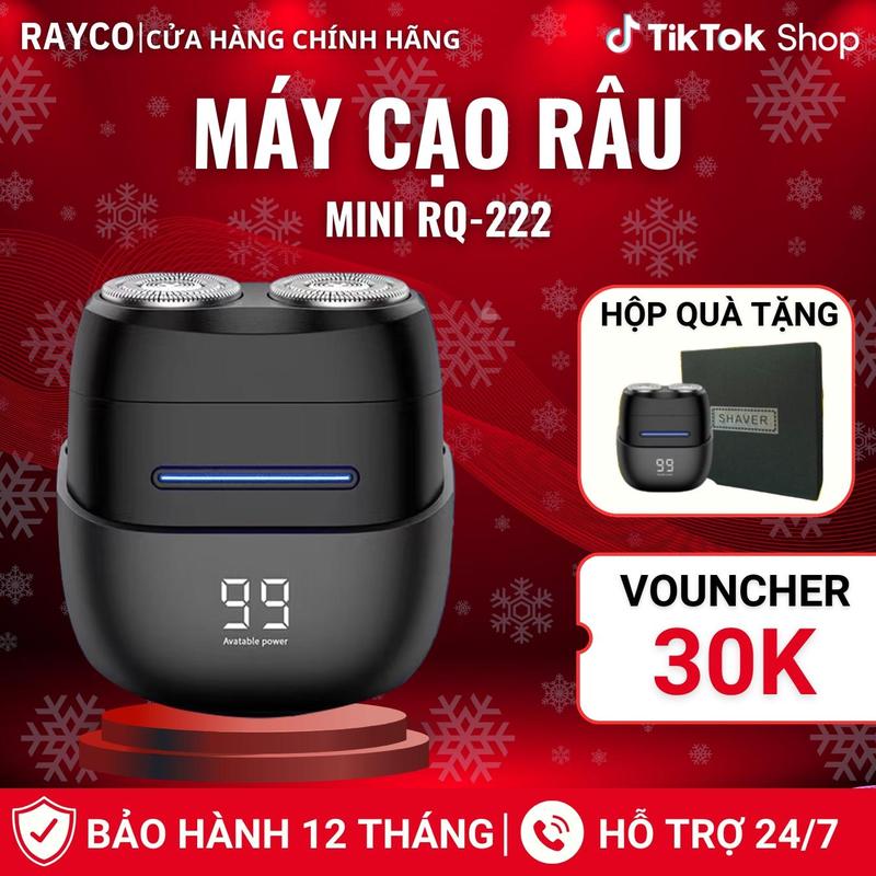 Combo 2 Máy cạo râu RAYCO mini cao cấp RQ222 cạo khô và ướt cảm ứng trượt tiện lợi Bảo hành 12 tháng