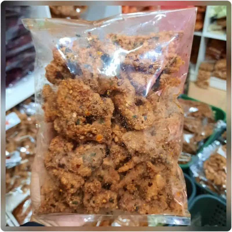 1KG Kulit Ayam Krispy BAM SNACK Rasa Original dan Pedas Daun jeruk Crispy cemilan Snacks Food Keripik 8