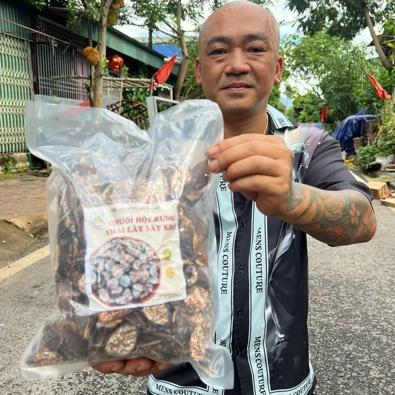 1 KG CHUỐI HỘT RỪNG CẢ VỎ THÁI LÁT KÈM LA HÁN QUẢ NGÂM TRÒN VỊ 0
