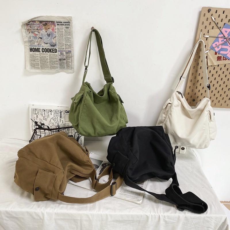 Túi Đeo Chéo , Túi  Hộp Vuông Vải Canvas Thời trang Học Sinh Đi Học Đi Chơi_TVT Bag Đeo Vai Tote Chữ Nhật 7