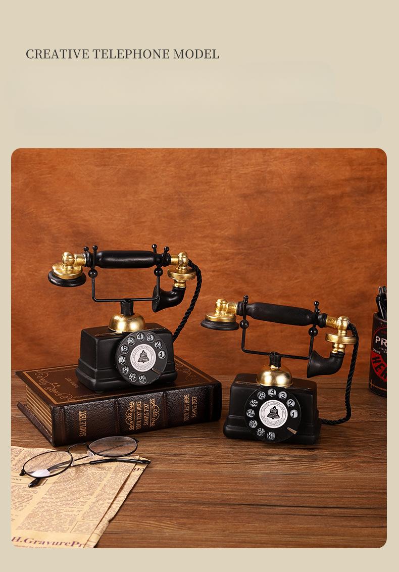 Product Introduction of American Retro Telephone Decoration Home Living Room and Wine Cabinet Decorations Bar Shooting Props Nostalgic Telephone Model Ornaments 4