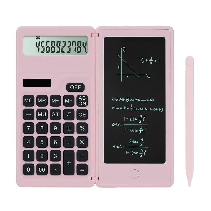 Solar Science Calculator, 1 Count Portable Multifunctional 3 in 1 Calculator, Reusable Draft Board For Students Office School 6