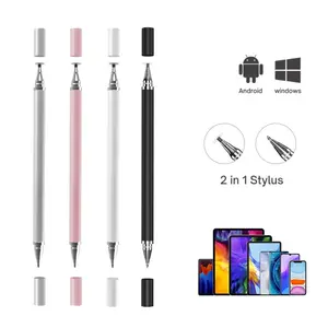 Stylus Pen Universal  2 In 1 Touch Screen For Android Hp Iphone Ipad Tablet Drawing Stylus Pena Hitam Putih Tab