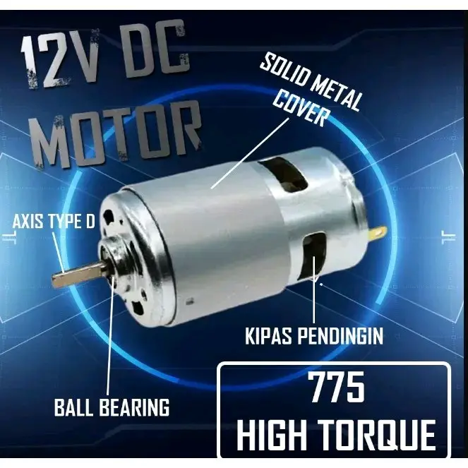 Dinamo Motor RS 775 High Speed & Torque 12V DC Type D 5mm