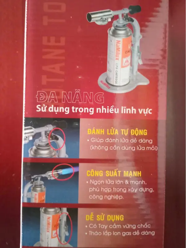 Đèn khò gas NAMILUX NA-191SP, Đèn khò gas có đế NAMILUX NA-191SP, Đèn khò gas đa năng NAMILUX NA-191SP, Chính Hãng 6