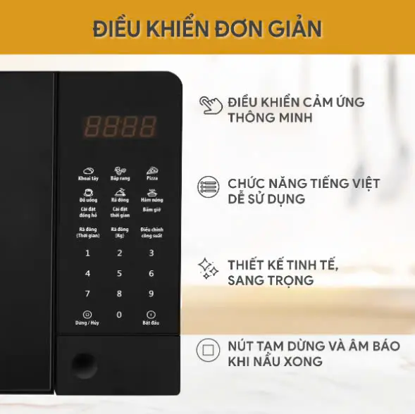 Lò vi sóng điện tử Bluestone MOB-7815 20 lít, 1100W, Bảo hành 2 năm chính hãng 3
