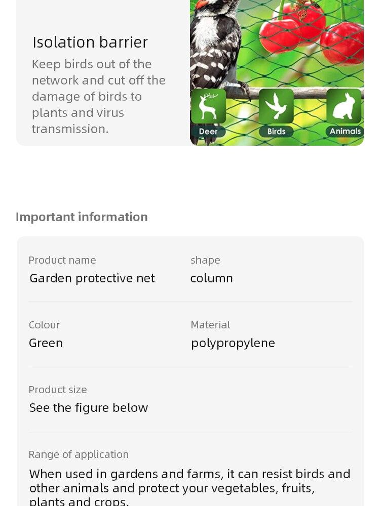 Product Introduction of Lưới vườn dệt Xanh Lá , lưới bảo vệ thực vật, trái cây, hoa, cây cối, hàng rào căng, lưới bền, ngăn chặn chim, hươu, động vật 5