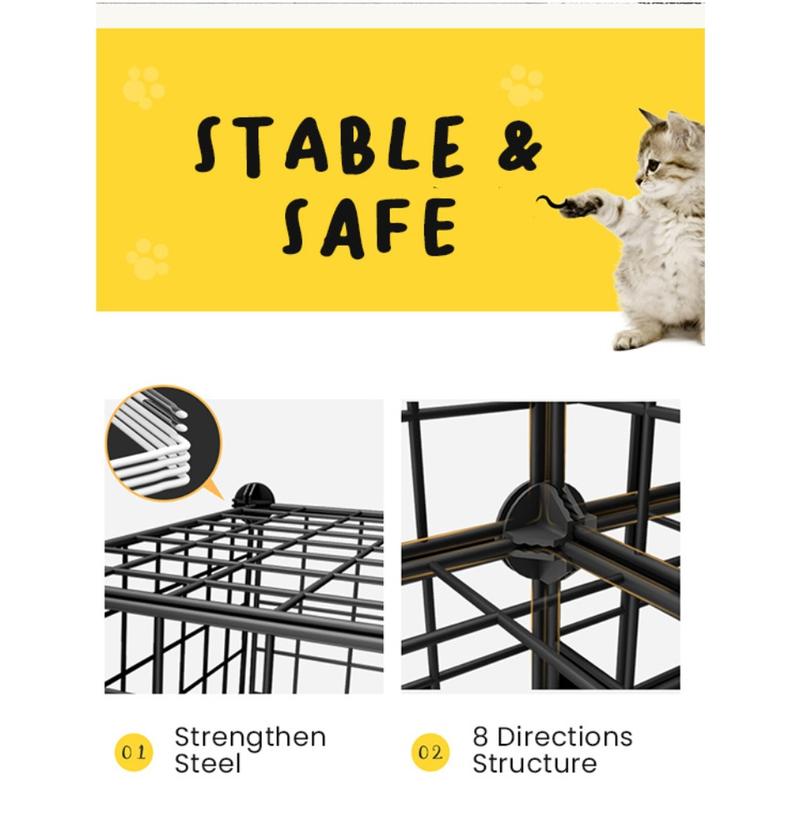 Product Introduction of [Free Gift By Clip T & C]~ Hajetso Extra Large 12 Cubes Steel Wire Cat Cage Cat Rest Play House with Doors and Stair 3
