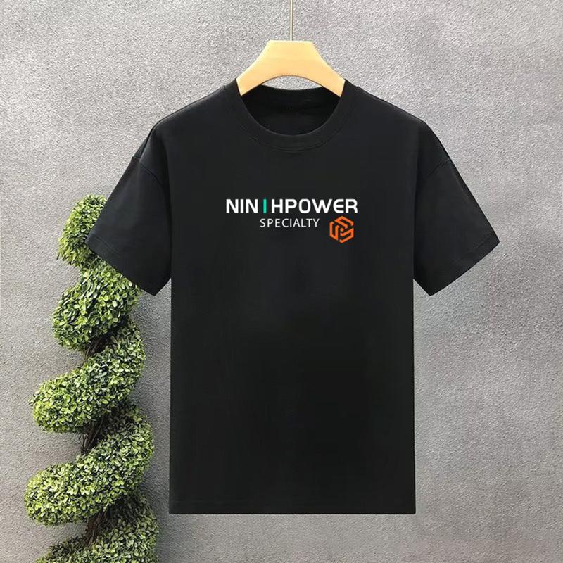 Product Introduction of Áo thun nam, áo phông nam basic in hình NinIHPower tay ngắn cổ tròn Unisex chất liệu cotton 1oo% co giãn 4 chiều mềm mại 39