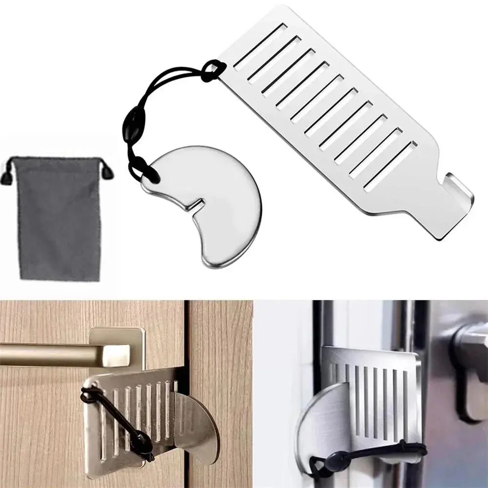 Portable Door Lock Hardware Safe Security Tool For Home Privacy Travel Hotel Home Room Anti Theft Door Stopper Tool