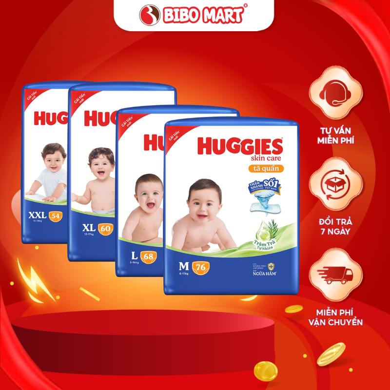 Bỉm Huggies quần M76 L68 XL60 XXL54 Cho Bé (Giao hàng ngẫu nhiên)