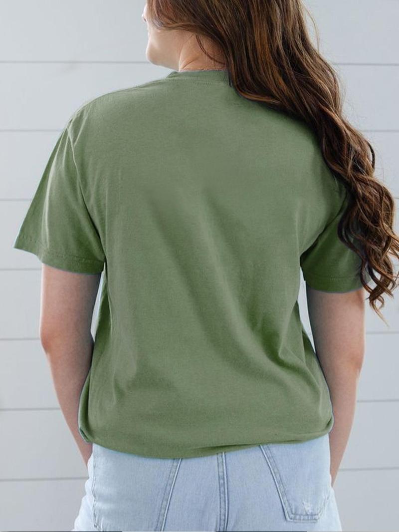 Product Introduction of Women's Letter & Heart Print Round Neck Tee, Casual Short Sleeve Crew Neck T-shirt for Daily Wear, Ladies Clothes for All Seasons 2