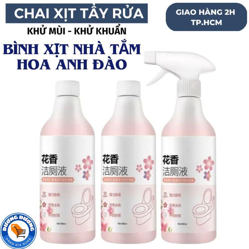 Chai xịt tẩy rửa bồn cầu ,nhà vệ sinh HƯƠNG ĐÀO - Bình Xịt Bọt Tuyết Tẩy Rửa Nhà Tắm Khử Khuẩn ,Khử Mùi 500ML Làm Sạch