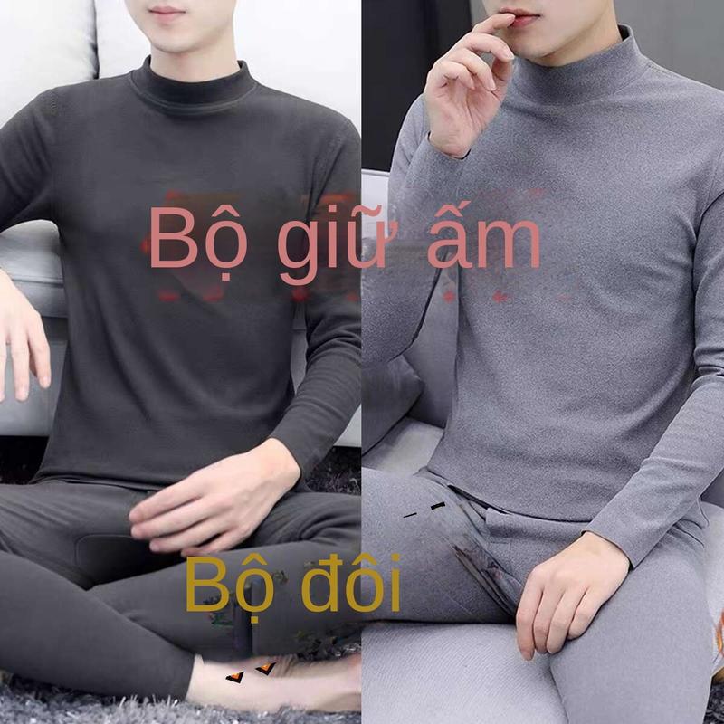 Bộ Đồ Đồ Lót Giữ Nhiệt Cho Nam, Lót Lông Cừu Dralon Hai Mặt, Dày Dặn, Cổ Giữa, Chống Lạnh, Chống Đóng Băng, Thích Hợp Cho Mùa Đông, Nhiệt Độ Sưởi Ấm 9