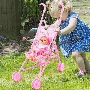 Baby Walker Children's Pretend Play Toy Girl Stroller with 18inch Dolls, Bottle, Diaper, Potty with Standard IC