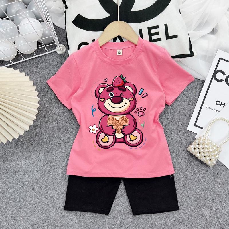 Bộ đồ bé gái-bộ lửng bé gái gấu QL11 chất vải mát thấm hút mồ hôi-mã QL11 Thun Cotton 1
