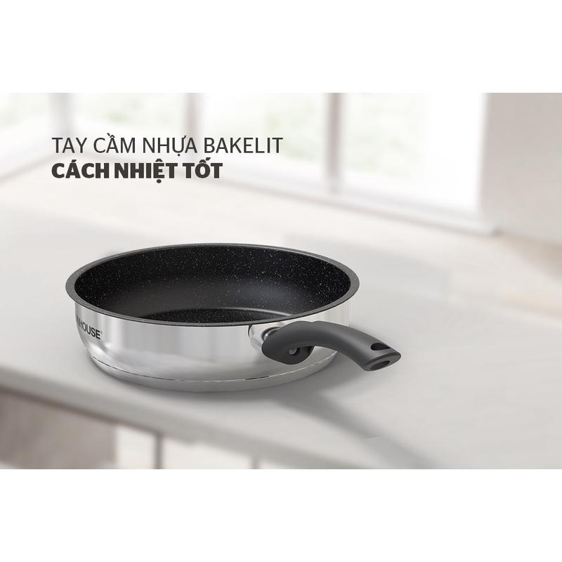 Chảo Inox 5 đáy chống dính Sunhouse 16cm/20cm/24cm /26cm/28cm -IN16M4-IN20M4-IN26M4 -IN28M4 7