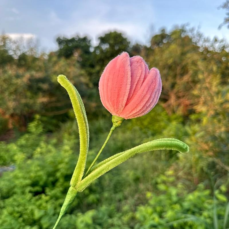 ( HOA LÀM SẴN) hoa tulip kẽm nhung - hoa tặng 20/10- tặng sinh nhật- Decor Phòng Trang Trí Nhà Để Bàn trang trí kem nhung