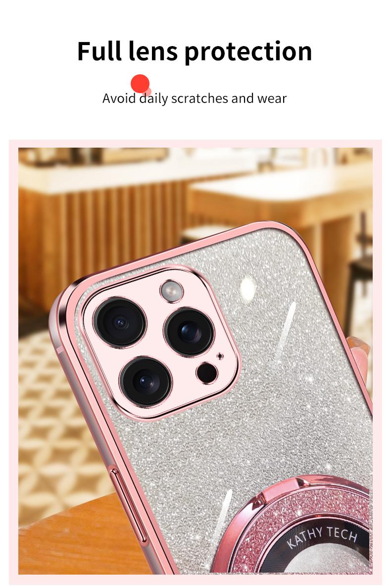 Product Introduction of For Samsung Galaxy A15 4G A15 5G A25 A35 A55 Case with Electroplated Stand Bracket Fashion Luxury Glitter Phone Cases Clear Soft TPU Silicone Shockproof Protective Back Cover Camera Protect Casing 6