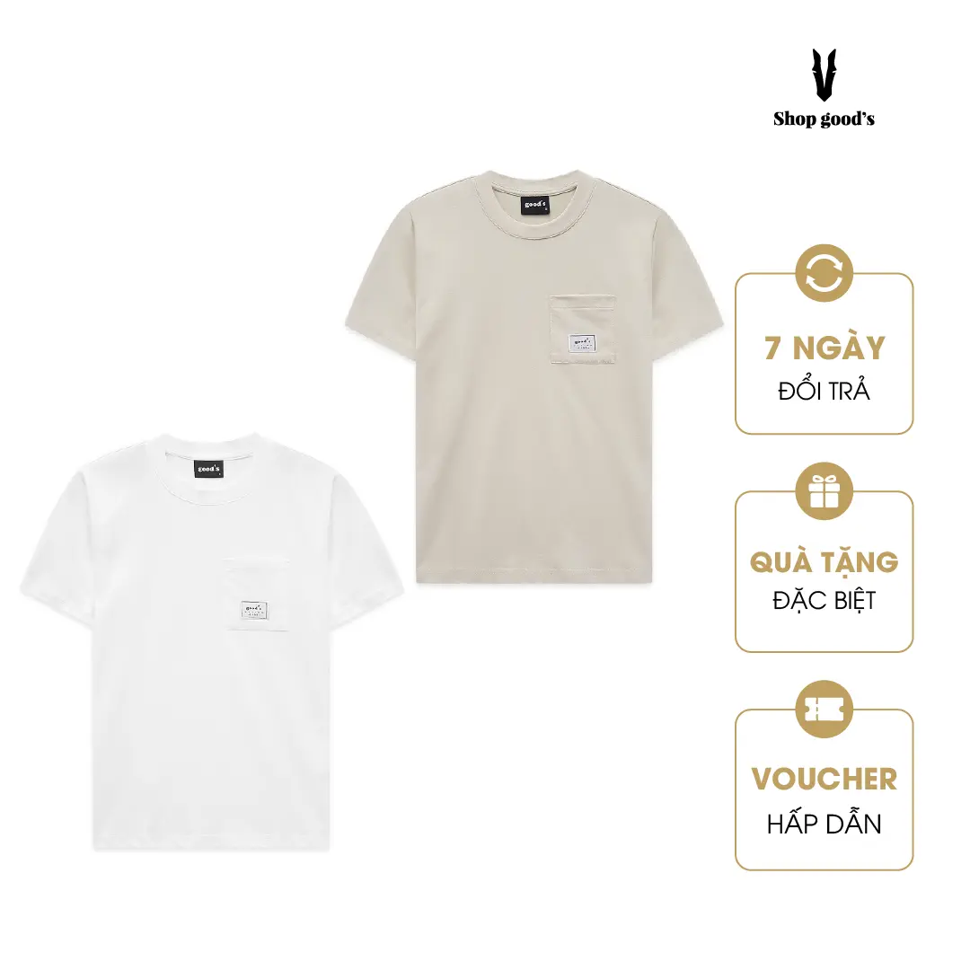 Áo Thun Cotton 1 Túi ShopGood's Form Regular Thoáng Mát Co Giãn Nam - Menswear - 4T5004