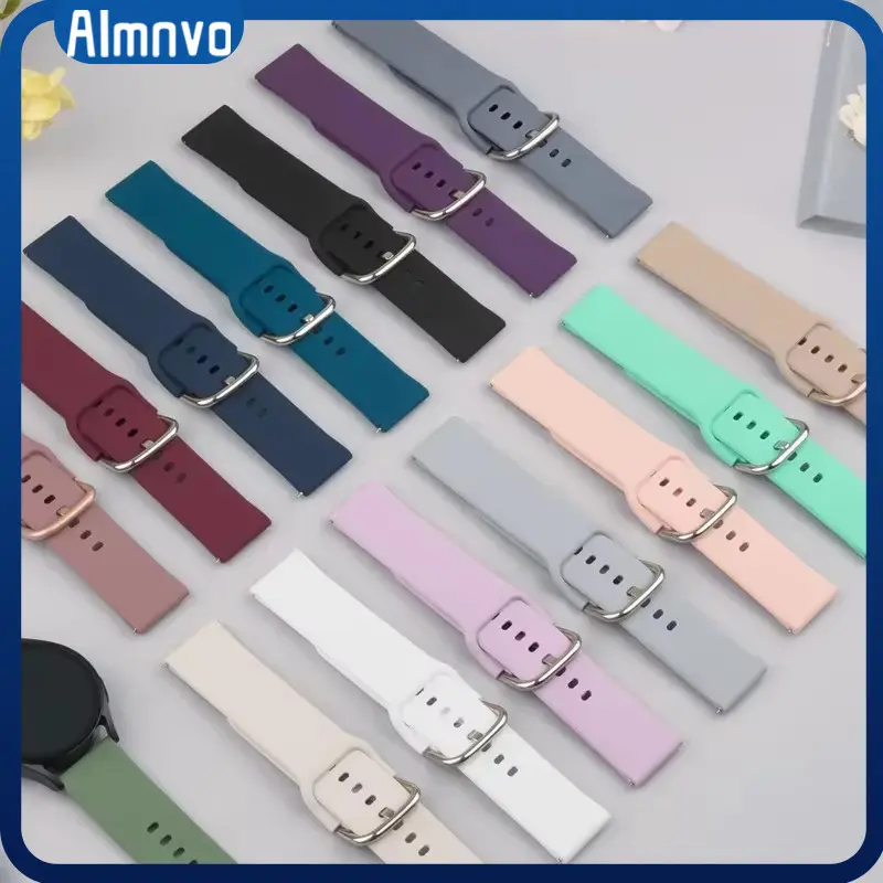 20/22mm Quick Release Rubber Band for Tali Jam Smartwatch Samsung Watch Galaxy Watch 7 6 5 4 FE Polos Silikon Wristband Silicone Strap Belt Accessories for Garmin/Huawei Watch GT 6 5 4 3 2 /Amazfit /Xiaomi /Redmi Watch 5 Active/5 Lite/Itel/Aolon/advan