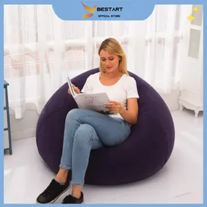 Sofa ANGIN model Bean Bag (Belum Termasuk Pompa / Dijual Terpisah) Sofa Empuk Ultra Bentuk Bulat Untuk Kamar Asrama Luar Ruangan BEST ART Furniture
