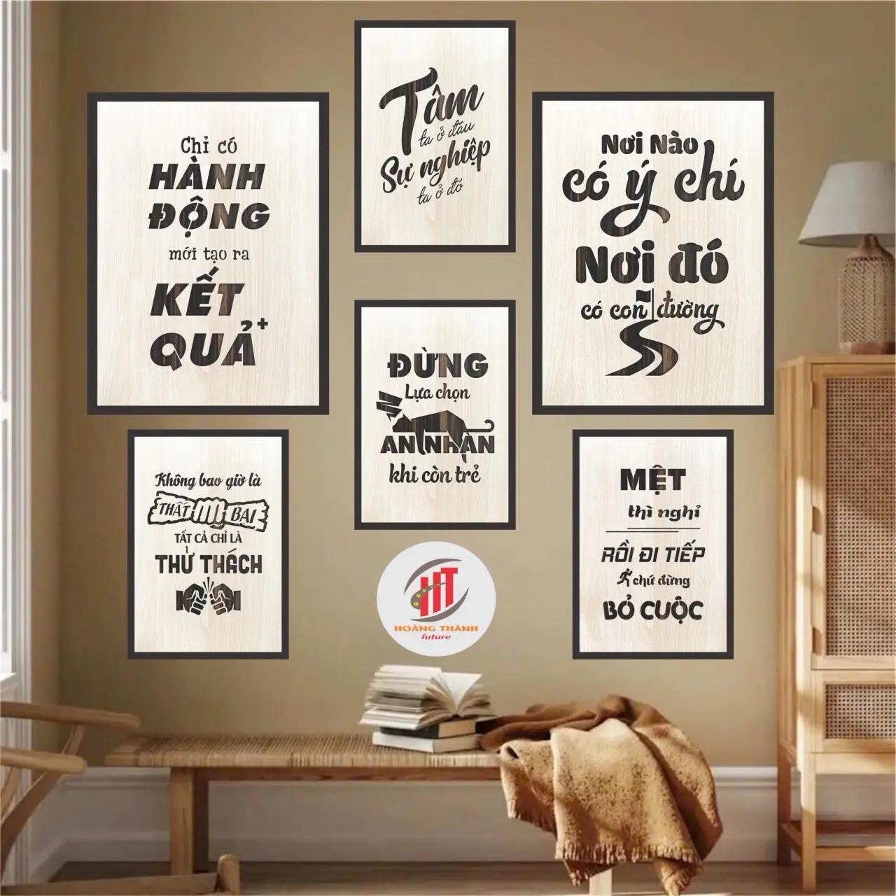 1 bộ 6 tranh dcor phòng phong thuỷ  Decor Tường