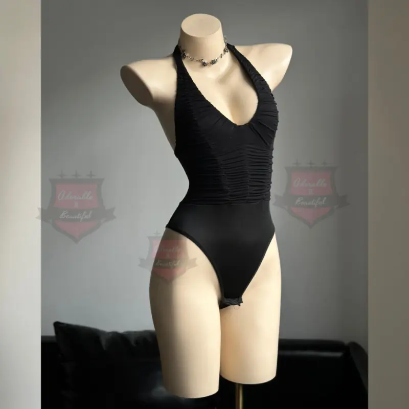 [Tổng Hợp] Bodysuit Đen Thun Tay Dài Lưới Cut Out Sexy Quyến Rũ, Áo Liền Thân Dây Ôm Body Hở Ngực [AdorablexBeautiful] 6