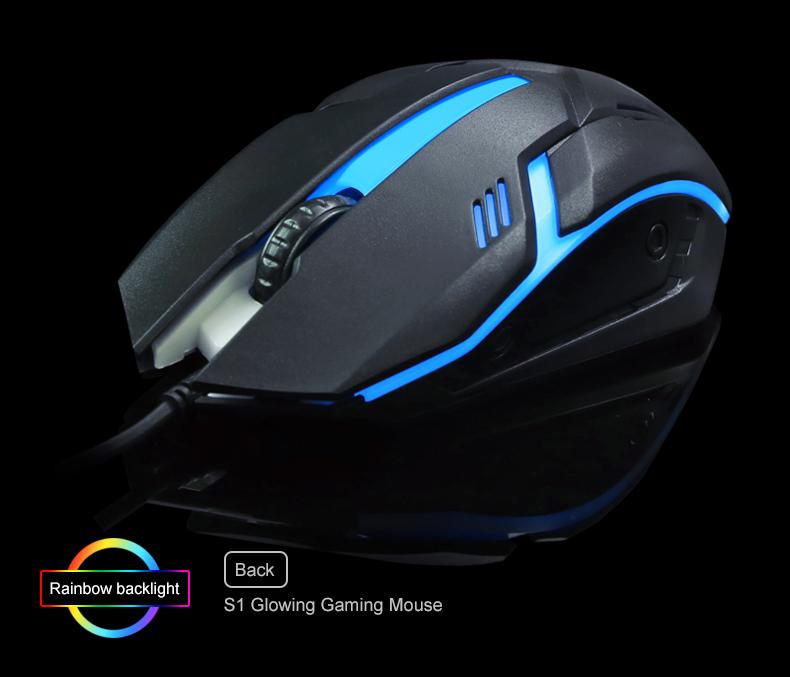 Product Introduction of Gaming S1 Sports LED Luminous Backlit Wired Mouse USB Wired For Desktop Laptop Mute Office Computer Gaming Mouse 28