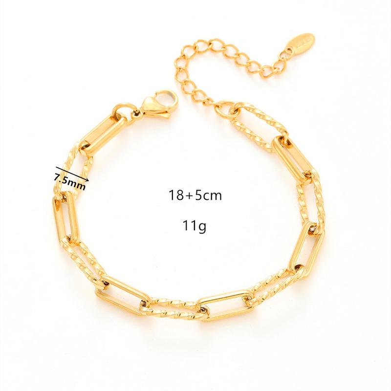 Product Introduction of Fashion new Europe and the United States cold wind titanium steel bracelet colorfast jewelry. 3