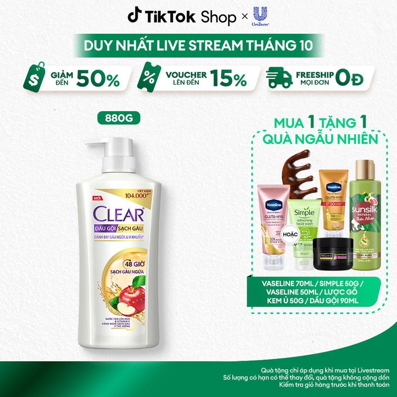 Dầu Gội Đầu Clear 48 Giờ Hỗ Trợ Sạch Gàu Ngứa 880g Nữ [1]
